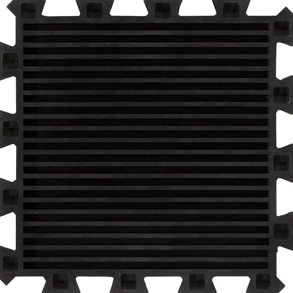 vidaXL Rubbertegels 16 st 16 mm 30x30 cm zwart