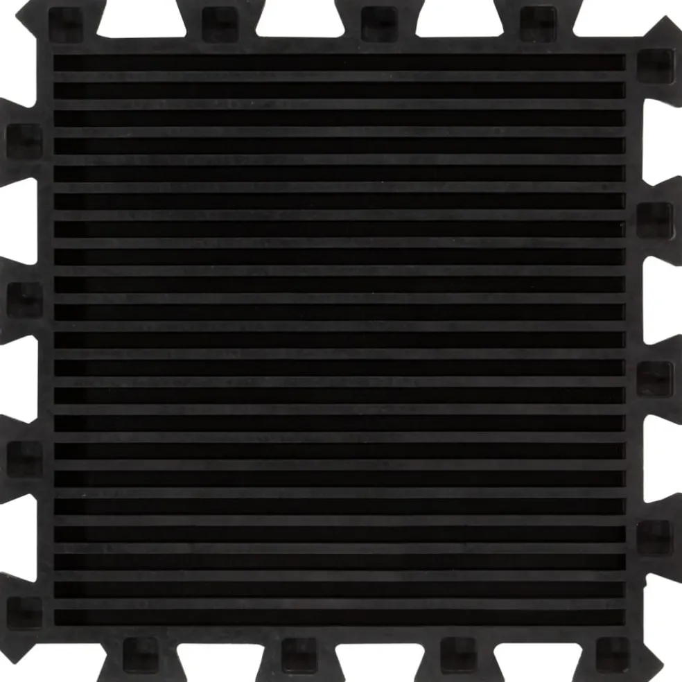vidaXL Rubbertegels 9 st 16 mm 30x30 cm zwart