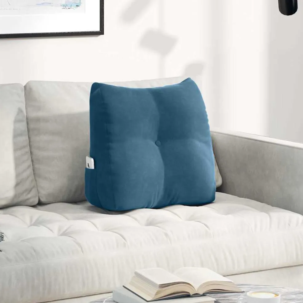 vidaXL Rugkussen Blauw 45 x 24 x 50 cm Fluweel