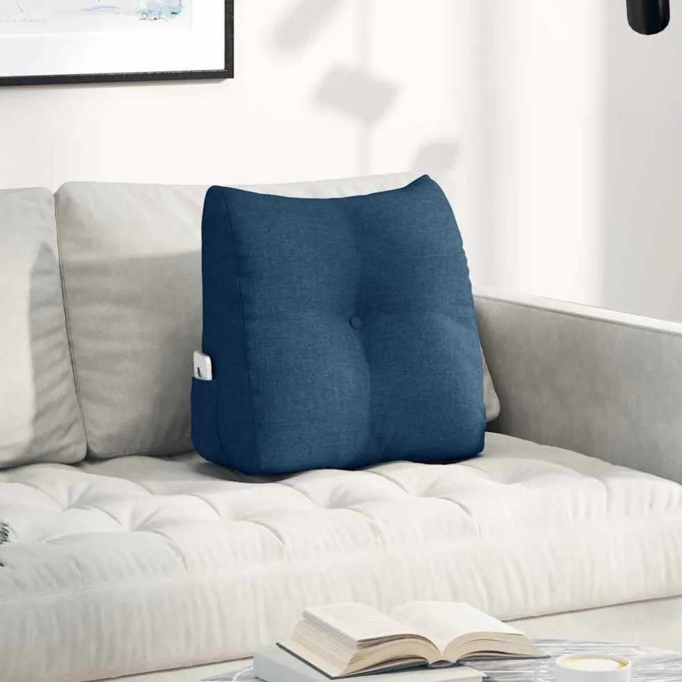 vidaXL Rugkussen Blauw 45 x 24 x 50 cm Stof