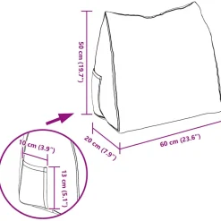 vidaXL Rugkussen Bruin 60 x 20 x 50 cm Cordstof