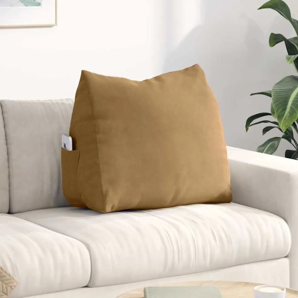 vidaXL Rugkussen Bruin 60 x 20 x 50 cm Cordstof