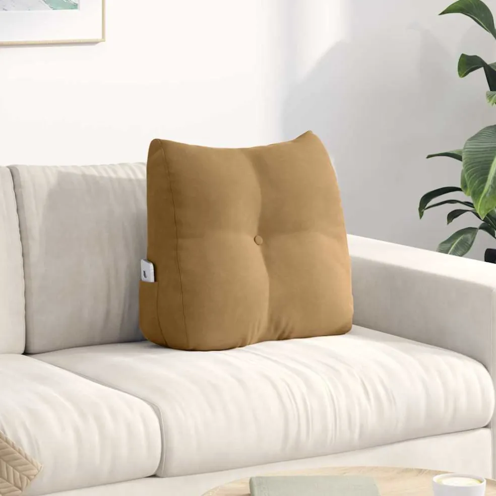 vidaXL Rugkussen Bruin 45 x 24 x 50 cm Fluweel