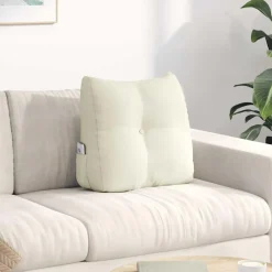 vidaXL Rugkussen Crème 45 x 24 x 50 cm Fluweel