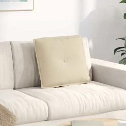 vidaXL Rugkussen Crème 50 x 19 x 45 cm Stof