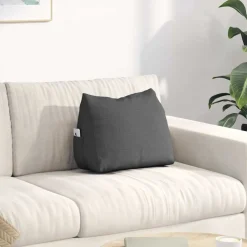 vidaXL Rugkussen Donkergrijs 45 x 20 x 35 cm Stof