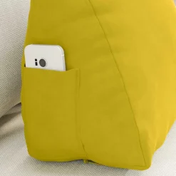 vidaXL Rugkussen Geel 45 x 20 x 35 cm Cordstof