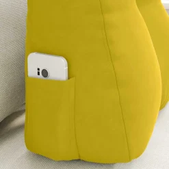 vidaXL Rugkussen Geel 45 x 24 x 50 cm Fluweel