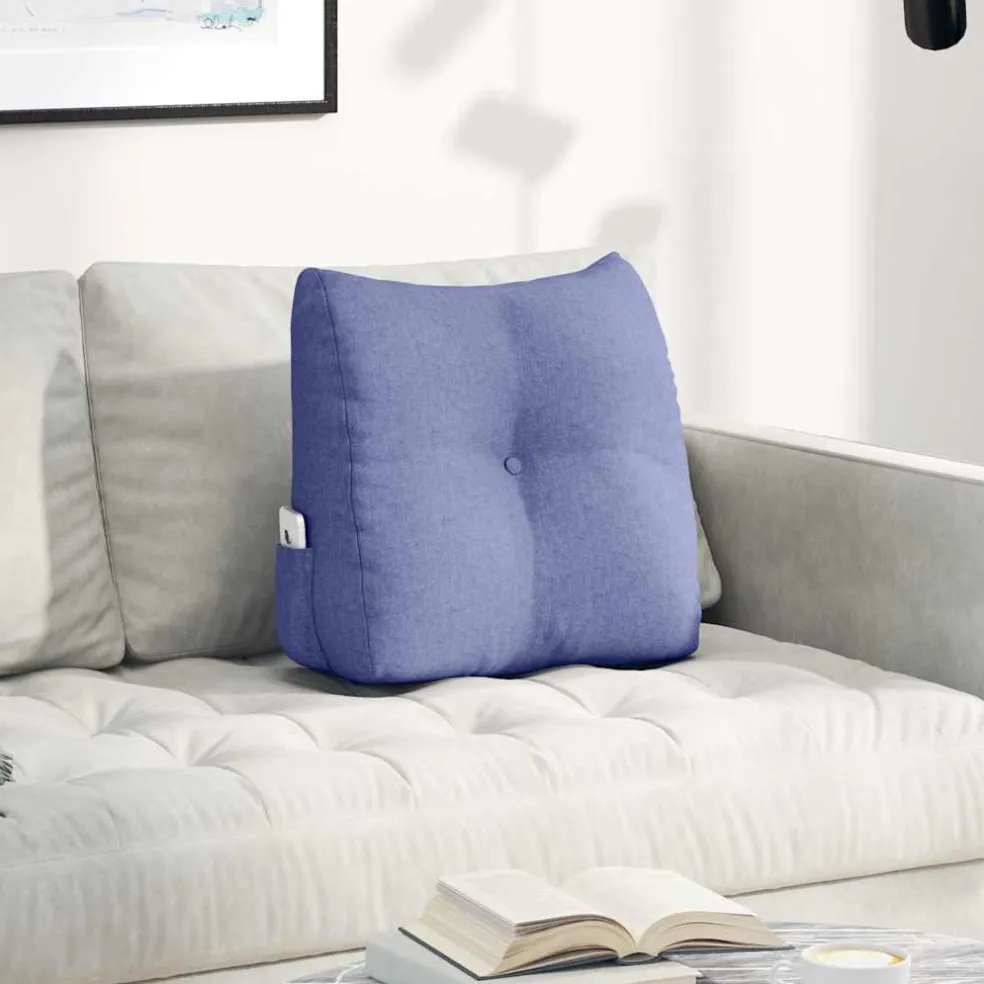 vidaXL Rugkussen Jeans Blauw 45 x 24 x 50 cm Stof