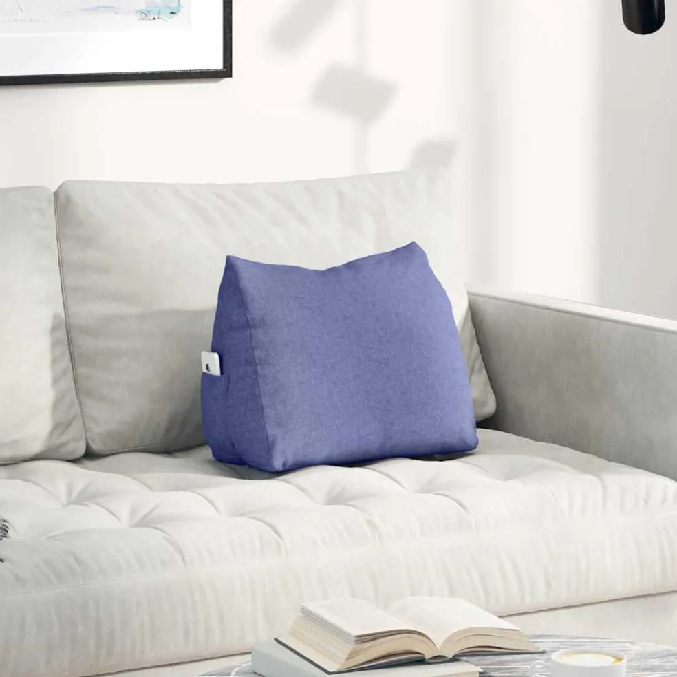 vidaXL Rugkussen Jeans Blauw 45 x 20 x 35 cm Stof