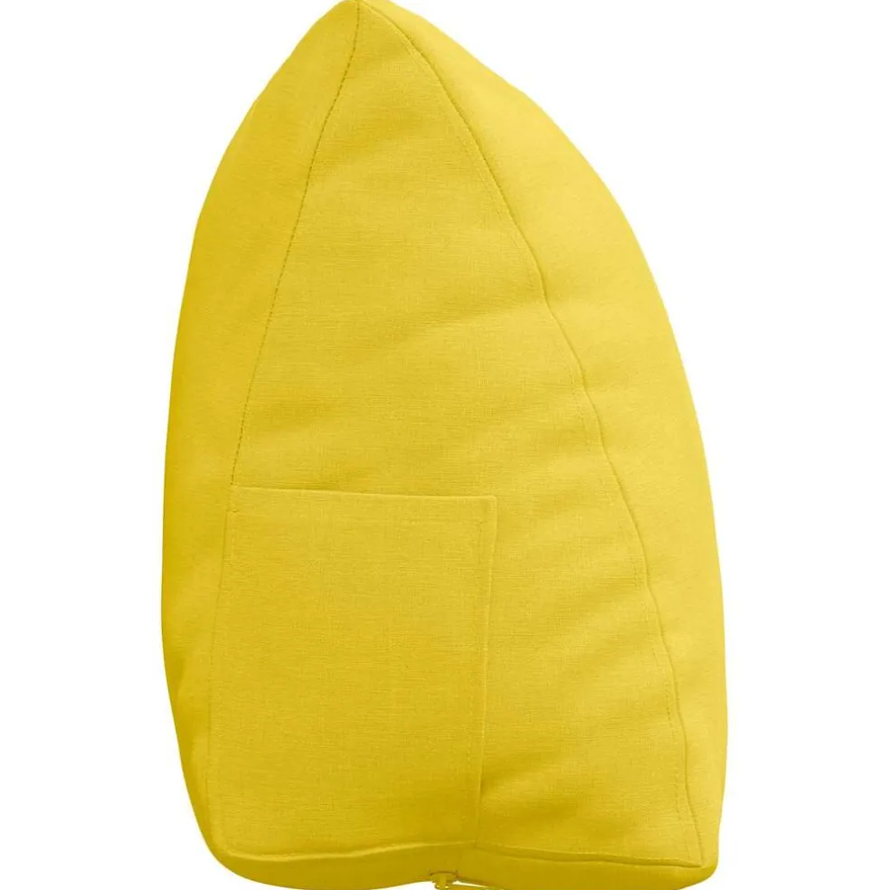 vidaXL Rugkussen Lichtgeel 45 x 20 x 35 cm Stof