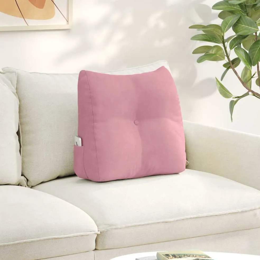 vidaXL Rugkussen Roze 45 x 24 x 50 cm Fluweel