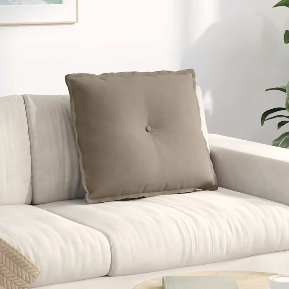 vidaXL Rugkussen Taupe 60 x 50 cm Microvezel Stof