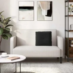 vidaXL Rugkussen Zwart 50 x 45 cm Katoen Stof
