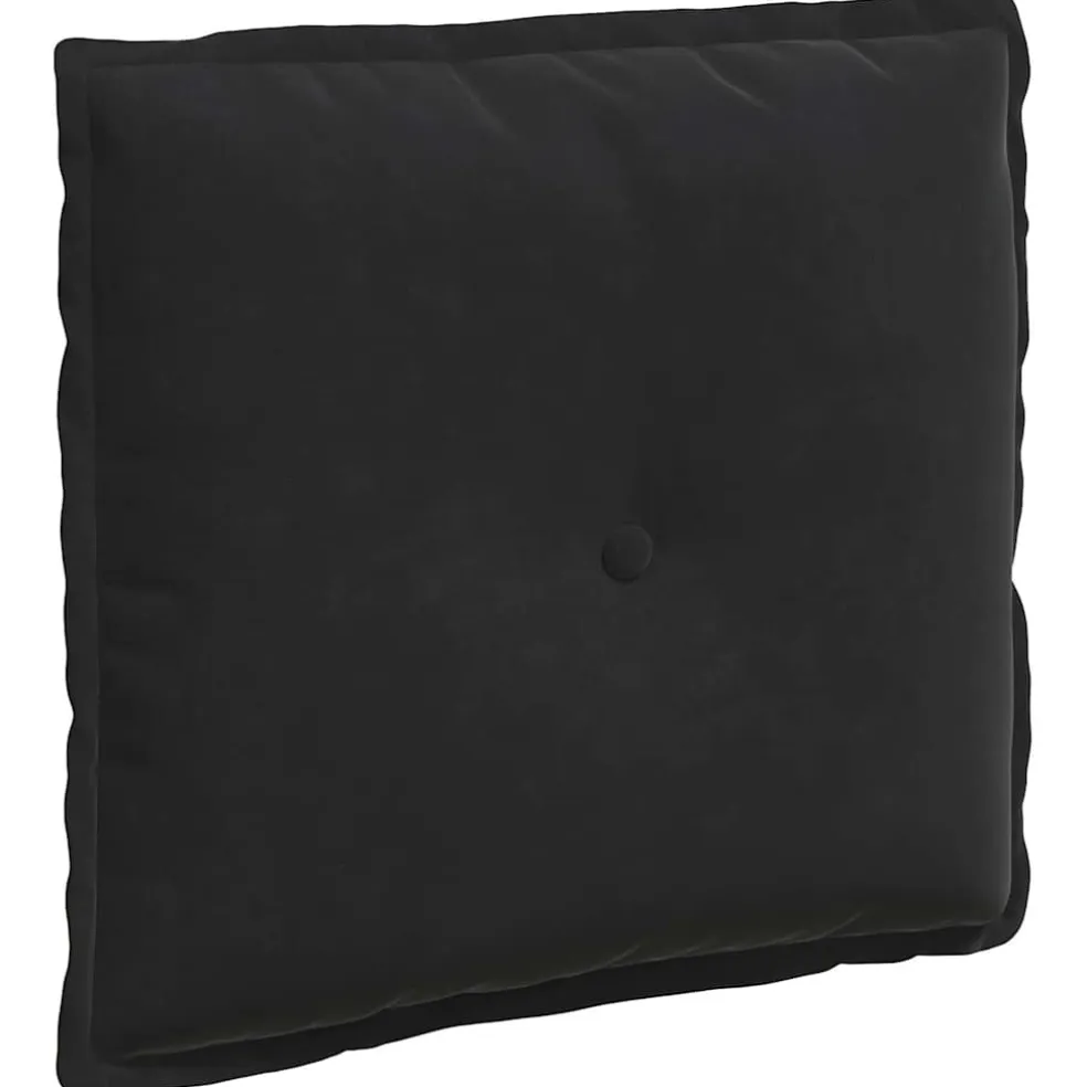vidaXL Rugkussen Zwart 50 x 45 cm Katoen Stof