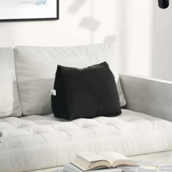 vidaXL Rugkussen Zwart 45 x 20 x 35 cm Cordstof
