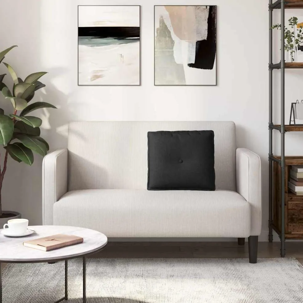 vidaXL Rugkussen Zwart 50 x 19 x 45 cm Stof