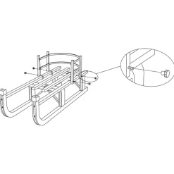 vidaXL Rugleuning voor slee multiplex rood