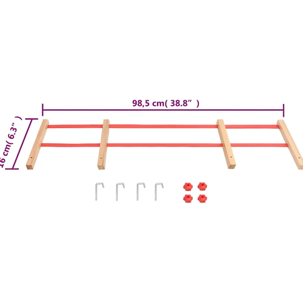 vidaXL Rugleuning voor slee multiplex rood
