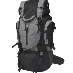vidaXL Rugzak hiking XXL 75 L zwart en grijs
