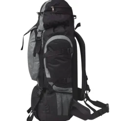 vidaXL Rugzak hiking XXL 75 L zwart en grijs