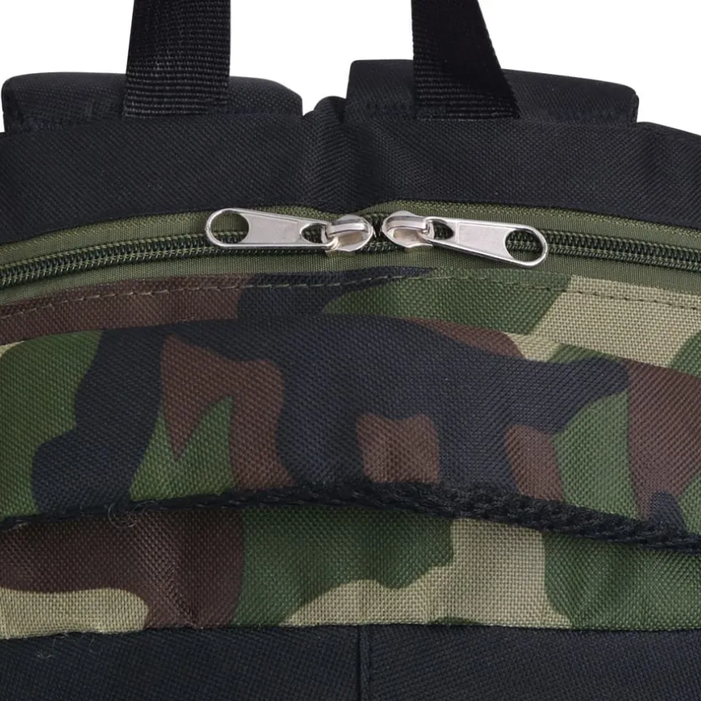 vidaXL Rugzak voor school 40 L zwart en camouflage