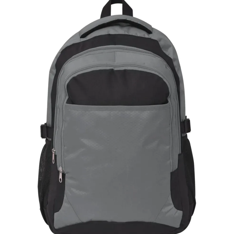 vidaXL Rugzak voor school 40 L zwart en grijs