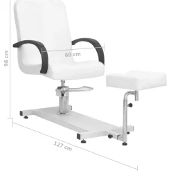 vidaXL Salonstoel met voetenbankje 127x60x98 cm kunstleer wit