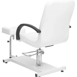 vidaXL Salonstoel met voetenbankje 127x60x98 cm kunstleer wit