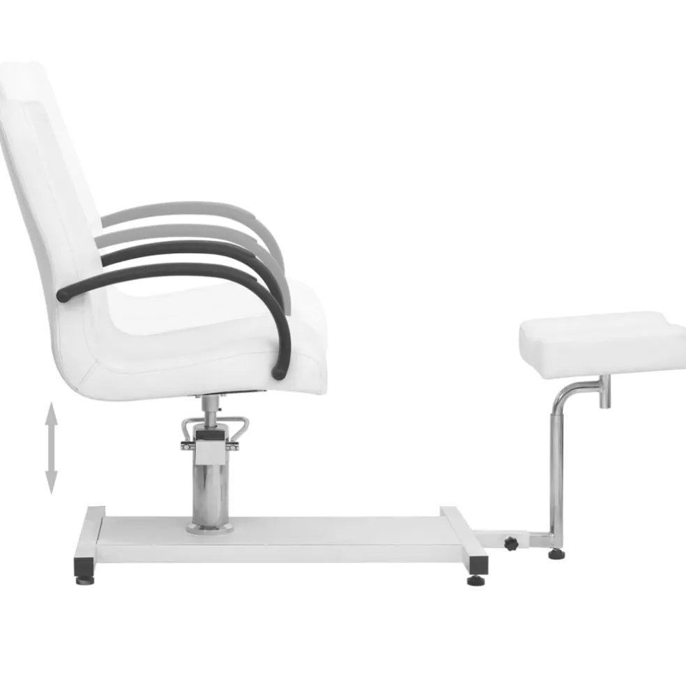 vidaXL Salonstoel met voetenbankje 127x60x98 cm kunstleer wit