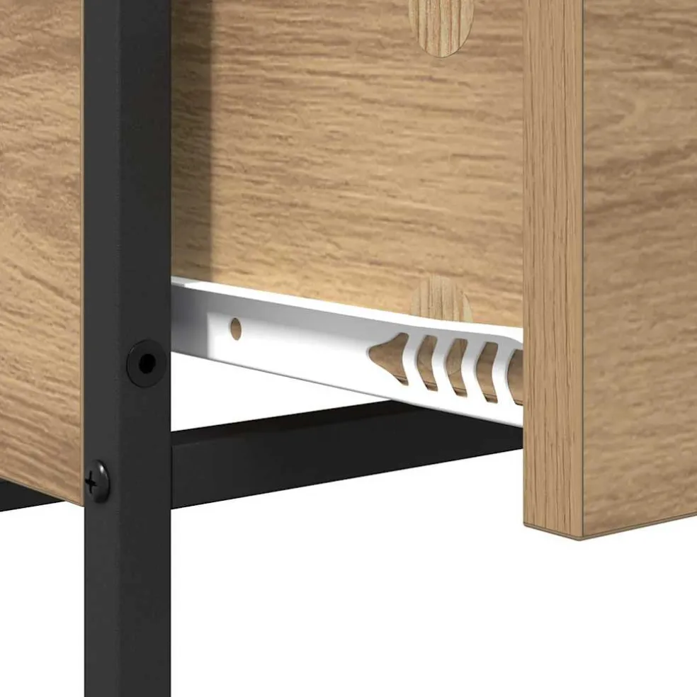 vidaXL Salontafel Artisanaal eiken 100 x 51 x 45 cm Bewerkt hout