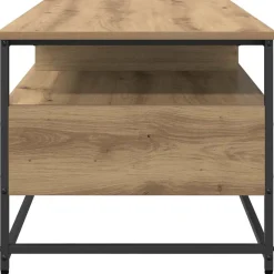 vidaXL Salontafel Artisanaal eiken 100 x 51 x 45 cm Bewerkt hout