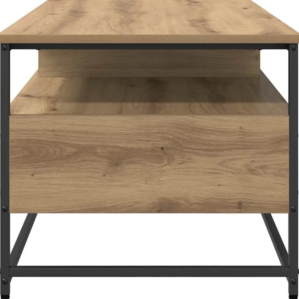 vidaXL Salontafel Artisanaal eiken 100 x 51 x 45 cm Bewerkt hout