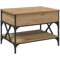 vidaXL Salontafel Artisan Eiken 70x50x50cm Bewerkt hout