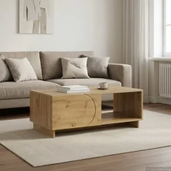 vidaXL Salontafel Artisan eiken 95 x 50,5 x 35 cm Bewerkt hout
