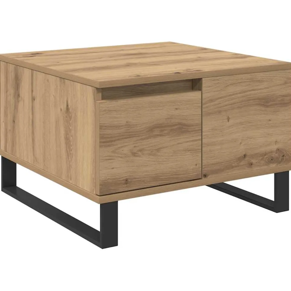 vidaXL Salontafel Artisan Eiken 55 x 55 x 36,5 cm Bewerkt hout