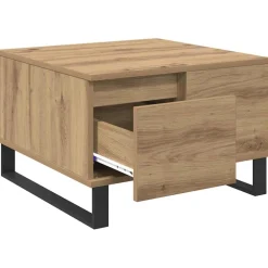 vidaXL Salontafel Artisan Eiken 55 x 55 x 36,5 cm Bewerkt hout