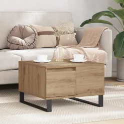 vidaXL Salontafel Artisan Eiken 55 x 55 x 36,5 cm Bewerkt hout
