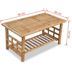 vidaXL Salontafel bamboe 90x50x45 cm