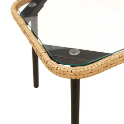 vidaXL Salontafel Bruin en zwart 90 x 45 x 43 cm poly rattan