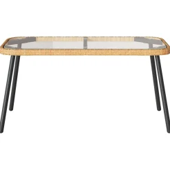 vidaXL Salontafel Bruin en zwart 90 x 45 x 43 cm poly rattan