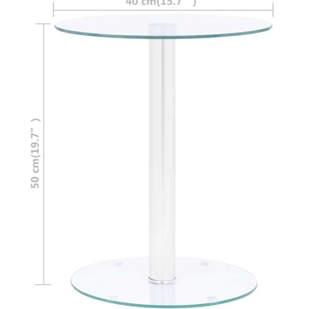 vidaXL Salontafel 40 cm gehard glas transparant