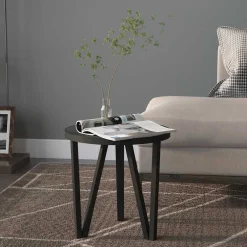 vidaXL Salontafel Ø35 cm MDF zwart