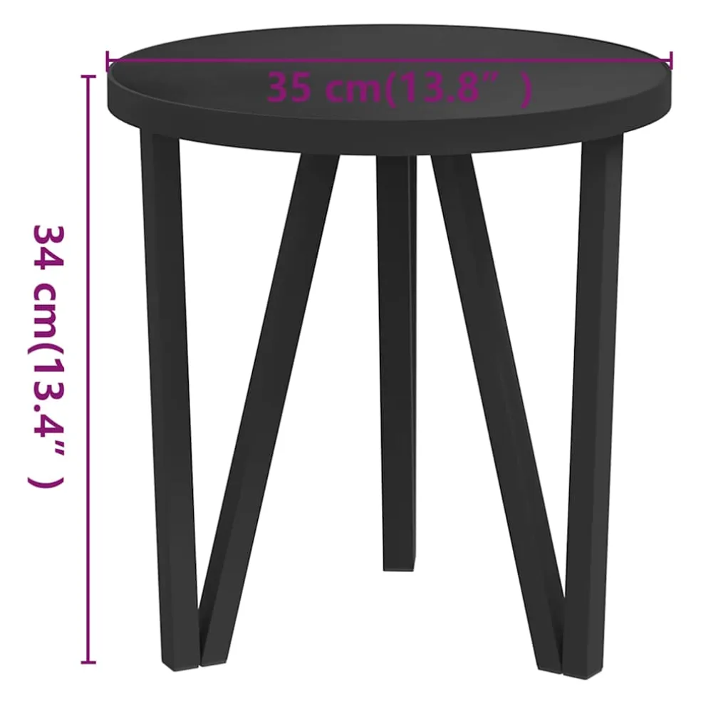 vidaXL Salontafel Ø35 cm MDF zwart