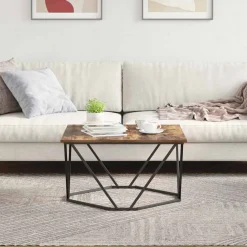 vidaXL Salontafel Gerookt eiken 80 x 80 x 45 cm