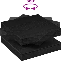 vidaXL Salontafel 360 graden draaibaar 70x70x34,5 cm zwart