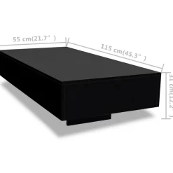 vidaXL Salontafel hoogglans zwart