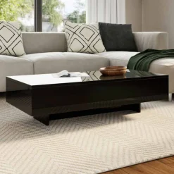 vidaXL Salontafel hoogglans zwart