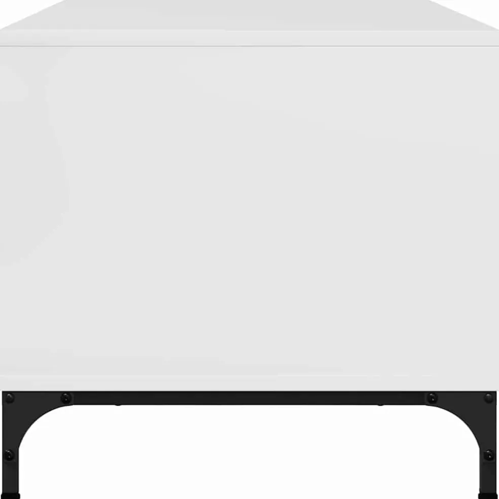 vidaXL Salontafel Hoogglans wit 90 x 49 x 46 cm Bewerkt hout