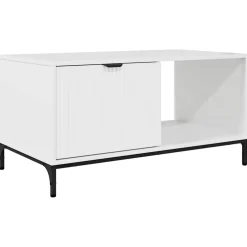 vidaXL Salontafel Hoogglans wit 90 x 49 x 46 cm Bewerkt hout
